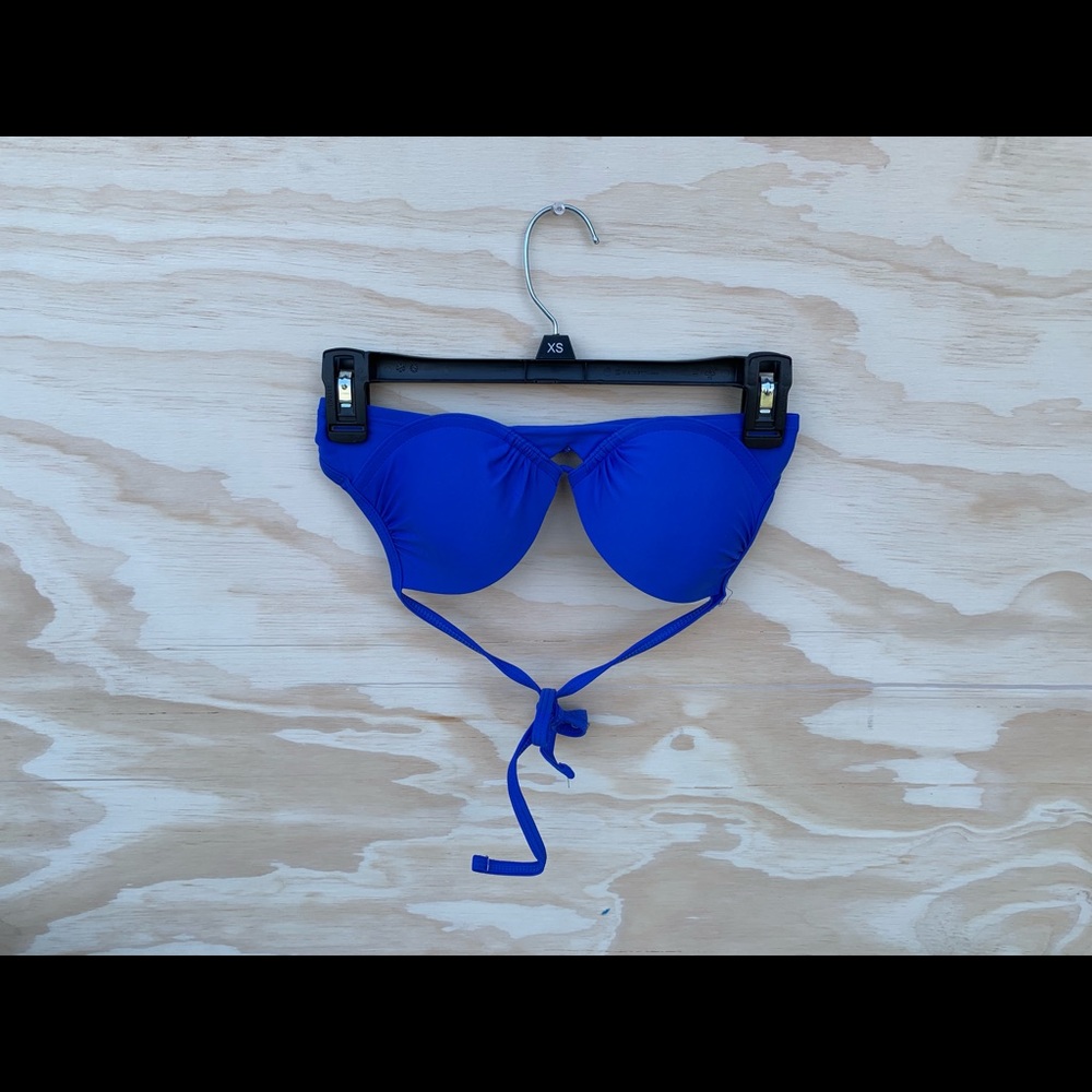 blue bikini top
